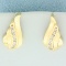 1/3ct Tw Diamond Wing Design Earrings In 14k Yellow Gold