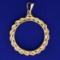 34mm $20 Double Eagle Coin Bezel Rope Style Pendant In 14k Yellow Gold