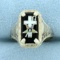 Vintage Filigree Order Of The Eastern Star Masonic Ring In 14k White Gold