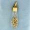 24k Gold Flakes In A Bottle Pendant In 14k Yellow Gold