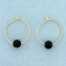 Onyx Bead Hoop Earrings In 14k Yellow Gold
