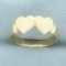 Two-heart Gold Band Ring In 14k Yellow Gold