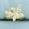 Diamond Butterfly Ring In 14k Yellow And White Gold