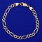 Figaro Link Chain Bracelet In 10k Yellow Gold