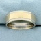 Men's Two-tone Milgrain Beaded Edge Wedding Band Ring In 14k Yellow And White Gold
