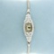 Antique Woman's Diamond Windup Hamilton Wrist Watch In Platinum With Solid 14k White Gold Band