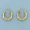 Faceted Hoop Earrings In 10k Yellow Gold