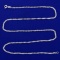 Italian Made 20 Inch Twisting Curb Link Chain Necklace In 14k White Gold