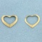 Two Heart Shaped Charms In 14k Yellow Gold
