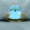 8ct Sky Blue Topaz And Diamond Ring In 14k Yellow Gold