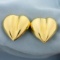Huge Italian Made Heart Statement Earrings In 14k Yellow Gold