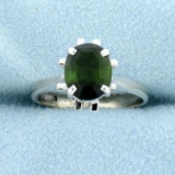 1.5ct Tsavorite Garnet Solitaire Ring In 14k White Gold