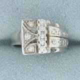 Vintage 1/3ct Tw Diamond Ring In 14k White Gold