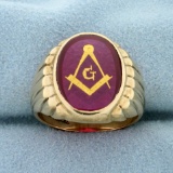 Masonic Ring In 10k Yellow Gold