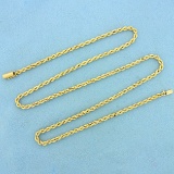 23 1/2 Inch Rope Style Chain Necklace In 14k Yellow