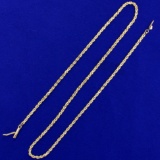 16 Inch Rope Style Chain Necklace In 14k Yellow Gold
