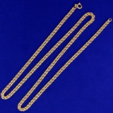 24 Inch Double Link Chain Necklace In 18k Yellow Gold