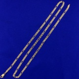 20 Inch Italian Made Designer Figaro Chain Necklace In 14k Yellow Gold