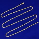 30 Inch Rope Style Chain Necklace In 14k Yellow Gold