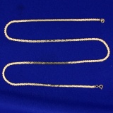 21 1/2 Inch Heart Link Chain Necklace In 14k Yellow Gold