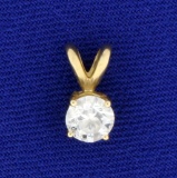 1/2ct Diamond Solitaire Pendant In 14k Yellow Gold