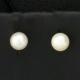 4.7mm Cultured Pearl Stud Earrings In 14k Yellow Gold