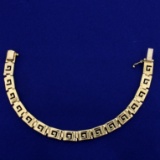 7 Inch Greek Key Link Bracelet In 14k Yellow Gold