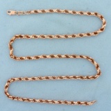 Italian Made 20 Inch Prince Of Wales Chain Necklace In 14k Rose Gold