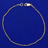 Box Link Chain Bracelet Or Anklet In 14k Yellow Gold