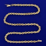 19 Inch Rope Style Chain Necklace In 14k Yellow Gold