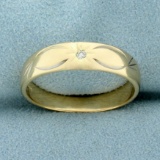 Men's Diamond Wedding Band Ring In 14k Yellow Gold