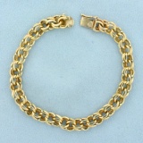 Double Link Charm Bracelet In 14k Yellow Gold