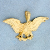 Diamond Cut American Eagle Pendant In 10k Yellow Gold