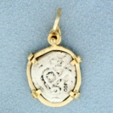 Replica Old Spanish Coin Pendant In 14k Yellow Gold