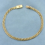 7 1/2 Inch Flat Curb Link Bracelet In 14k Yellow Gold