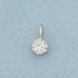 1/8ct Diamond Solitaire Pendant In 14k White Gold
