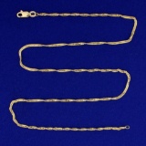 Italian Made 18 1/2 Inch Twisting Curb Link Chain Necklace In 14k Yellow Gold