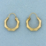 Faceted Hoop Earrings In 10k Yellow Gold