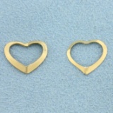 Two Heart Shaped Charms In 14k Yellow Gold
