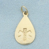 Engravable Caduceus Medical Symbol Charm Or Pendant In 14k Yellow Gold
