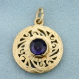 Color Changing Sapphire Pendant In 14k Yellow Gold