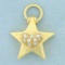 Diamond Star And Heart Pendant Or Charm In 14k Yellow Gold