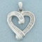 1/4ct Tw Diamond Heart Pendant In 10k White Gold