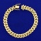 Heavy Curb Link Bracelet In 14k Yellow Gold