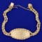 8 Inch Engravable Rope Style Id Bracelet In 14k Yellow Gold