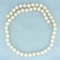 Newley Restrung Cultured Akoya Pearl Necklace With 14k White Gold Clasp