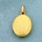 Vintage Etched Locket In 14k Yellow Gold