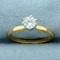 Diamond Solitaire Engagement Ring In 14k Yellow Gold