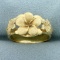 3d Flower Nature Ring In 14k Yellow Gold