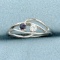 Amethyst And Cz Ring In 10k White Gold